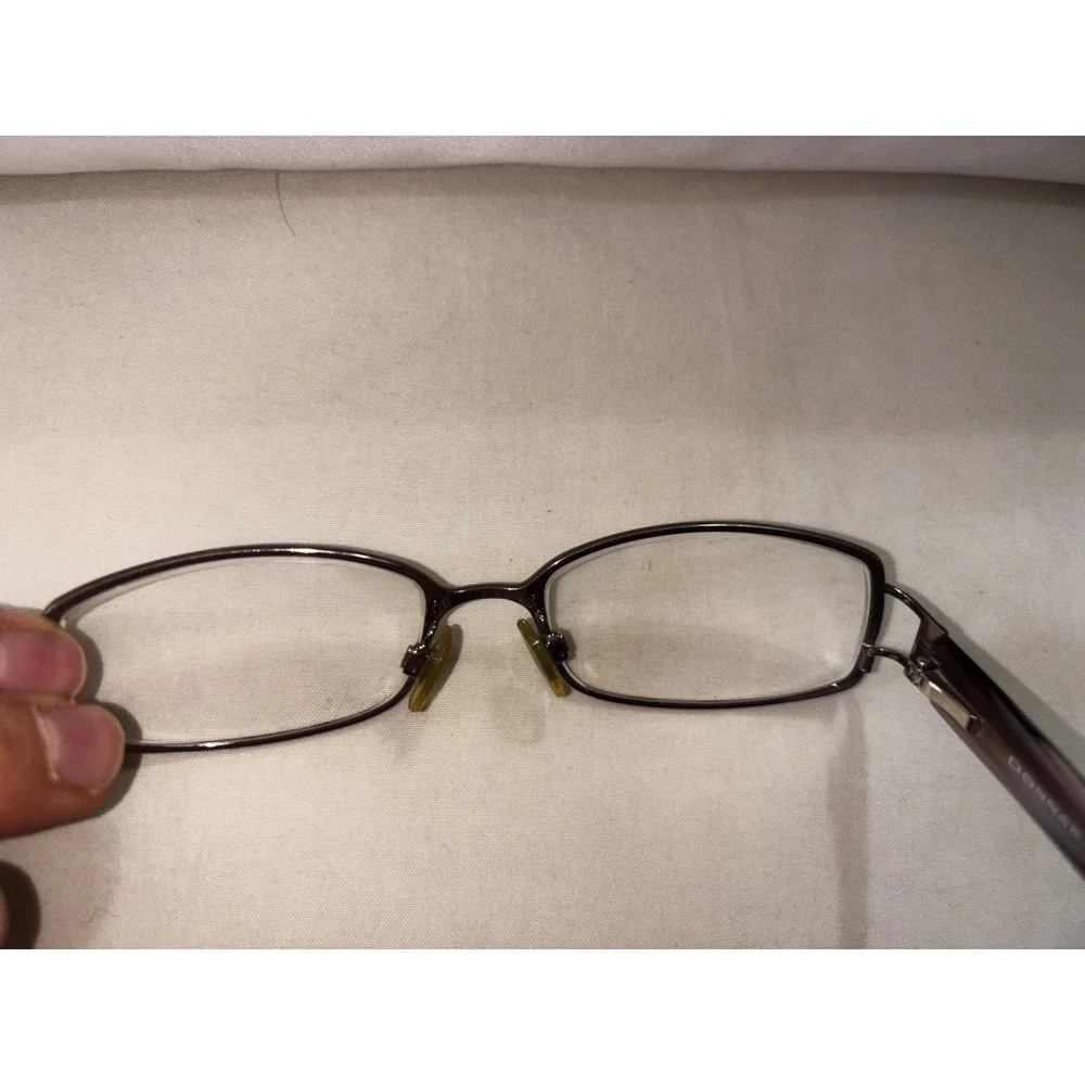 Donna Karen Silver Metal Rectangular Glasses Italy DK 3529 1035 51 16 130 Purple
